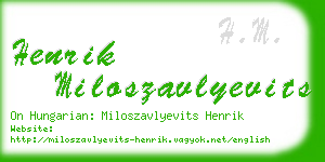 henrik miloszavlyevits business card